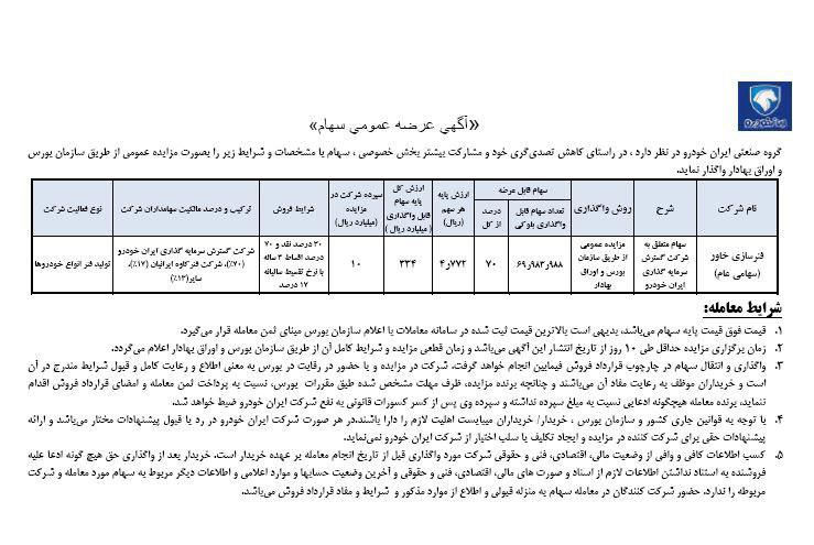 آگهی عرضه عمومی سهام از پرتفوی سرمایه گذاری 