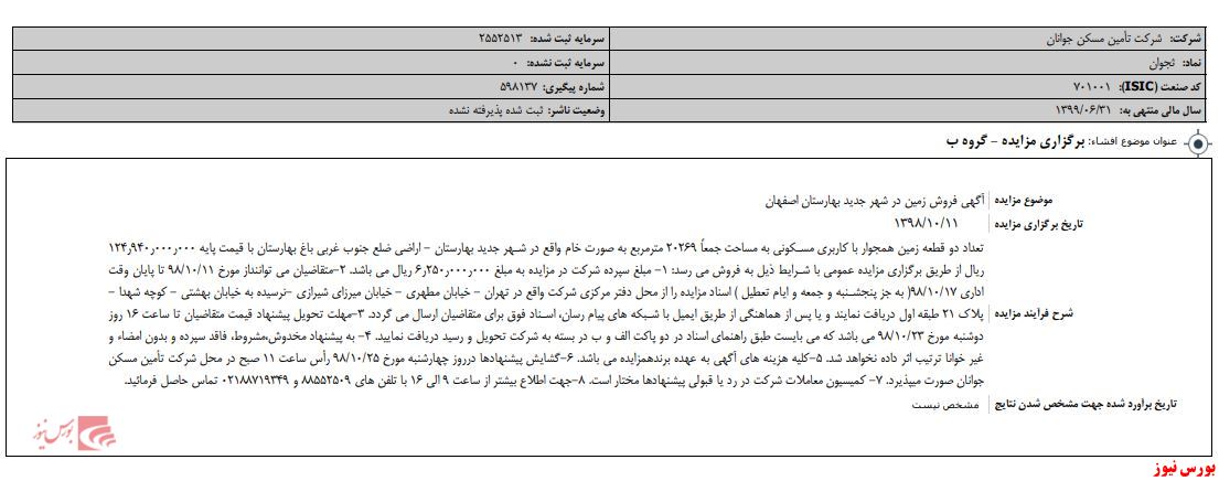 برگزاری مزایده 