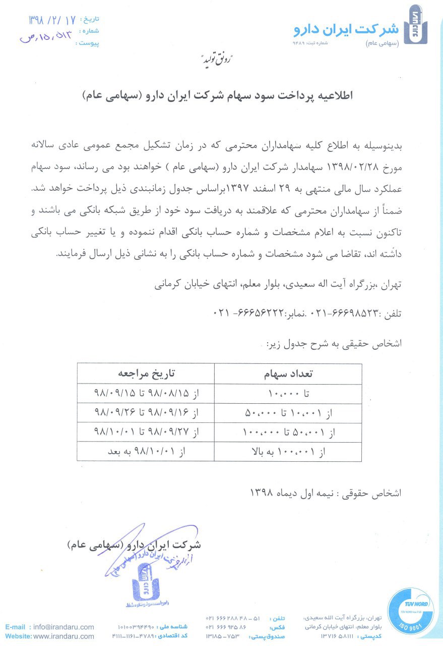 پرداخت سود «دیران» از آبان ماه پرداخت سود «دیران» از آبان ماه