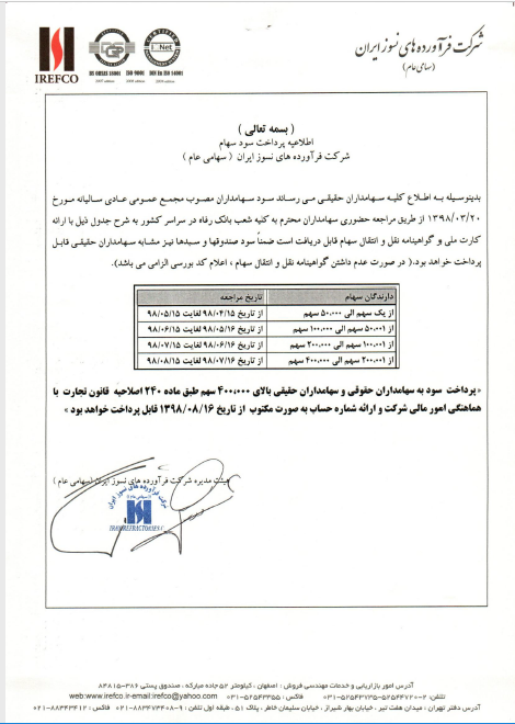 زمان پرداخت سود «کفرا» مشخص شد