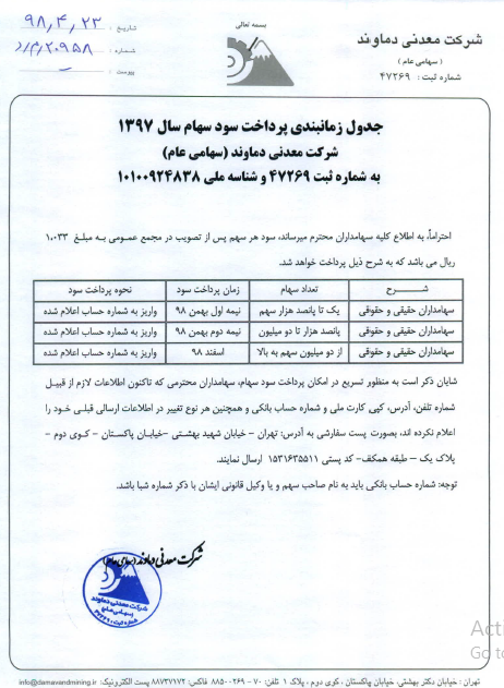 قابل توجه سهامداران «کدما»