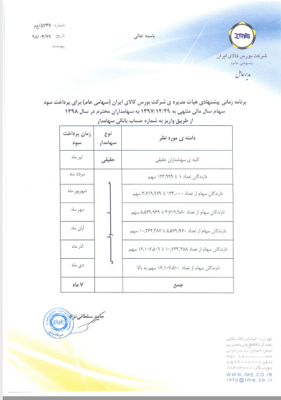 «کالا» زمان پرداخت سود خود را تغییر داد