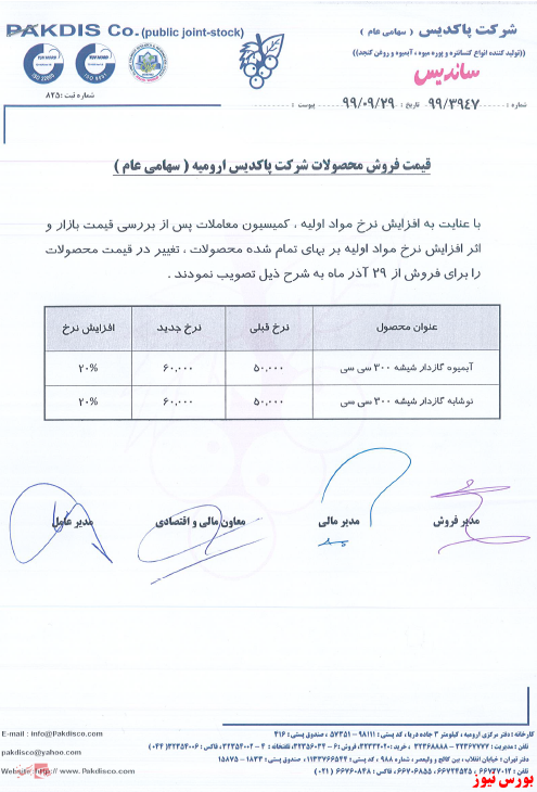 نرخ نوشیدنی گازدار 