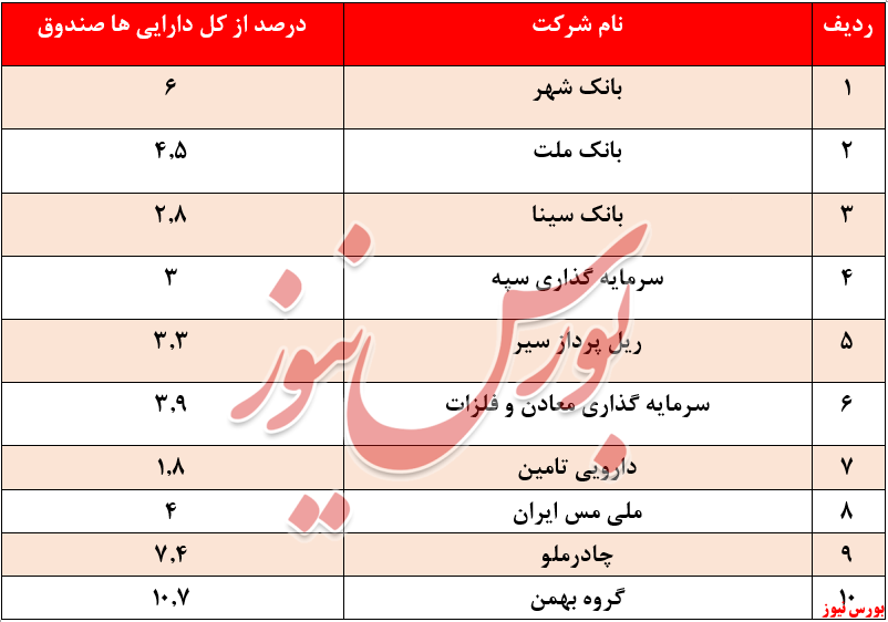 سهام اصلی سرمایه گذاری شده 