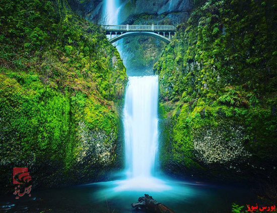 آبشار مولتنومه (Multnomah Falls) در اورگن واقع در ایالات متحده آمریکا + بورس نیوز
