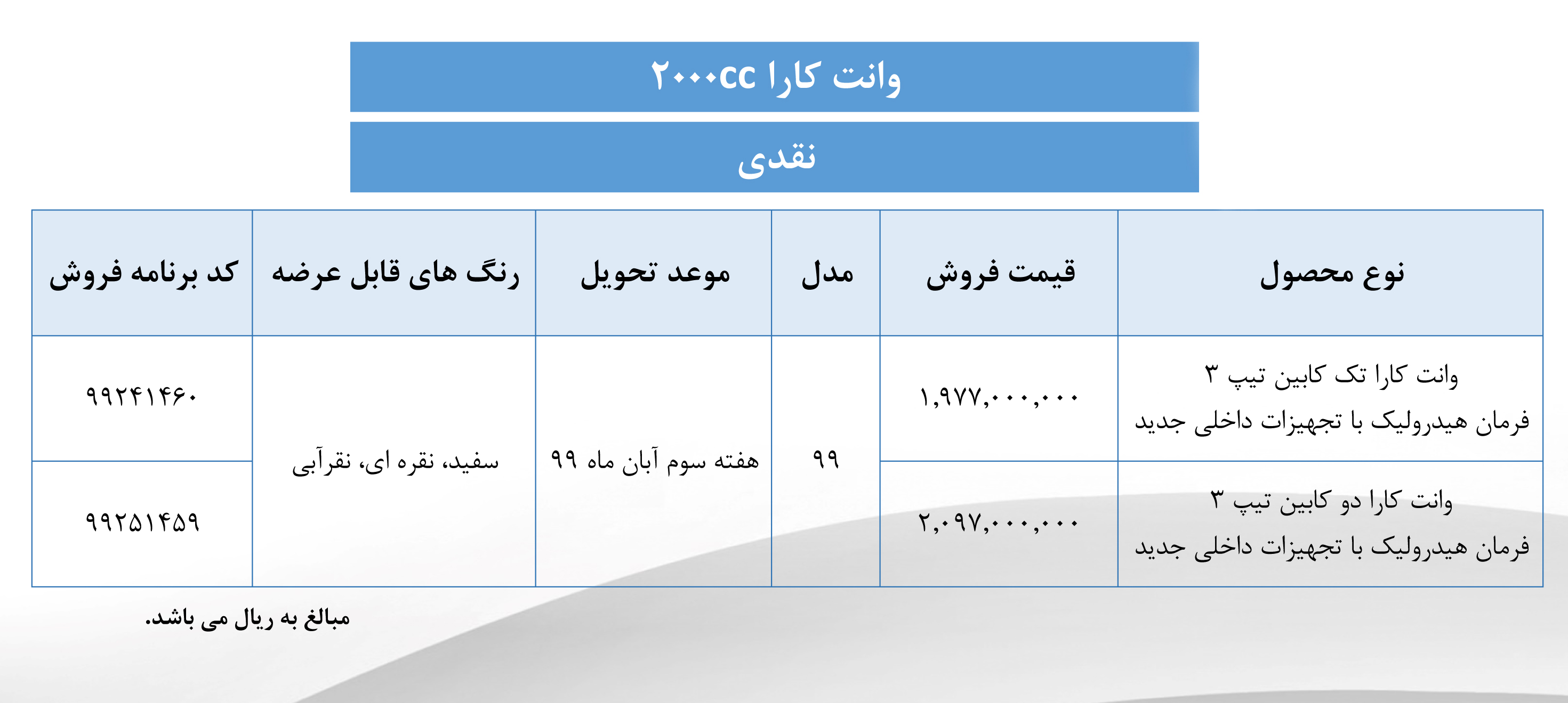 شرایط فروش وانت کارا ویژه مهر ماه اعلام شد