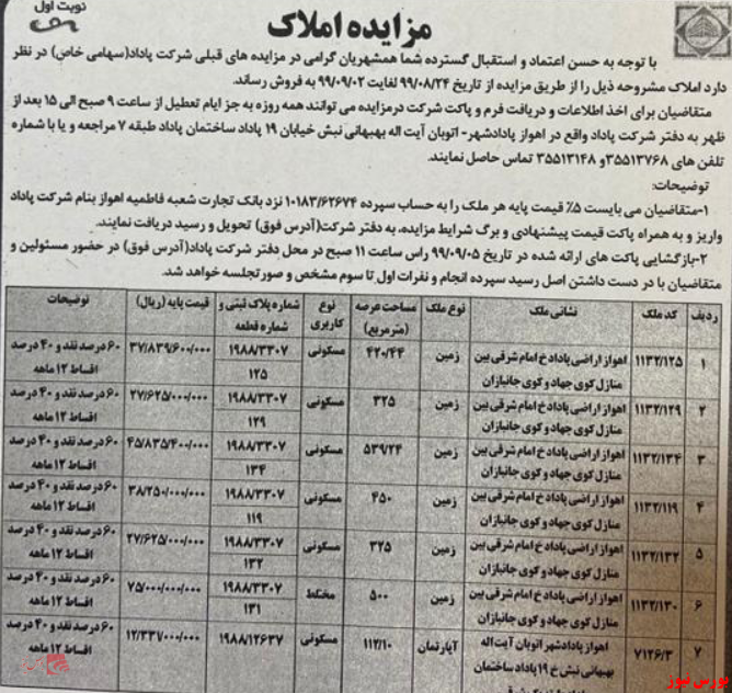 فروش زمین و آپارتمان در 