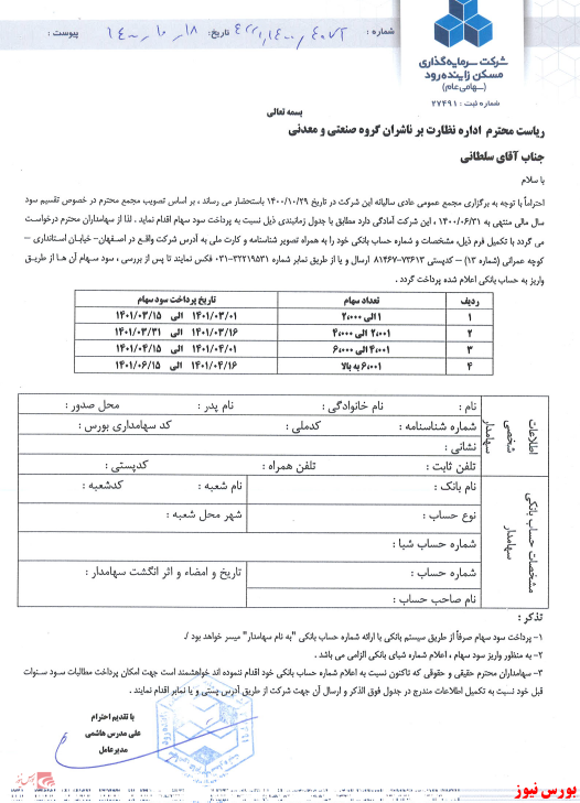 آخرین اخبار مجامع ۱۴۰۰/۱۰/۱۸