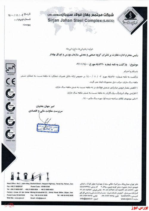 کاهش مقدار فورش صادراتی شمش فولاد در 