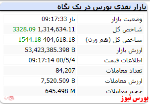 شاخص در لحظات ابتدایی ۳۲۲۸ واحد رشد کرد