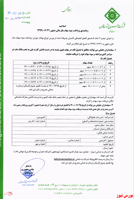 آخرین اخبار مجامع امروز ۱۴۰۰/۰۶/۱۱