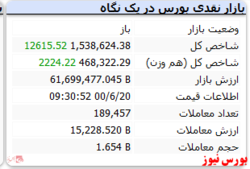 با گذشت ۳۰ دقیقه از بازار شاخص رشد ۱۲ هزار واحدی دارد