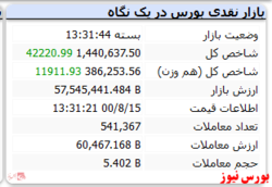 رشد ۴۲ هزار واحدی شاخص در نخستین روز هفته