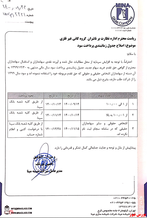 آخرین اخبار مجامع امروز ۱۴۰۰/۰/۵۲۵