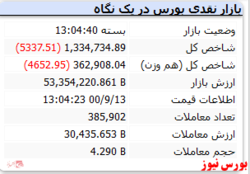 شاخص منفی در پایان معاملات امروز