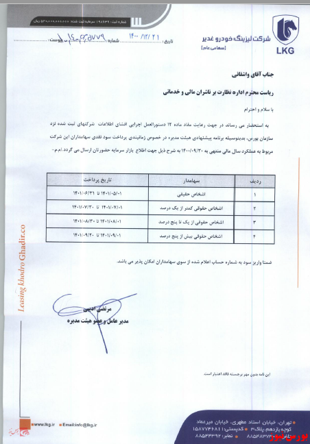 زمان پرداخت سود 
