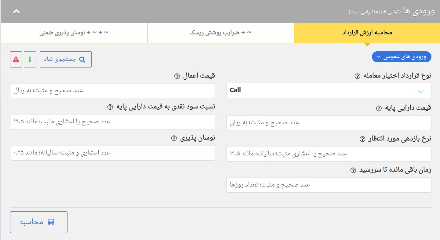 اجزایی ماشین‌حساب اختیار معامله را بهتر بشناسید