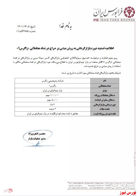تمدید دوره بازارگردانی 