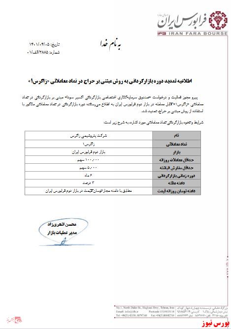 تمدید دوره بازارگردانی 