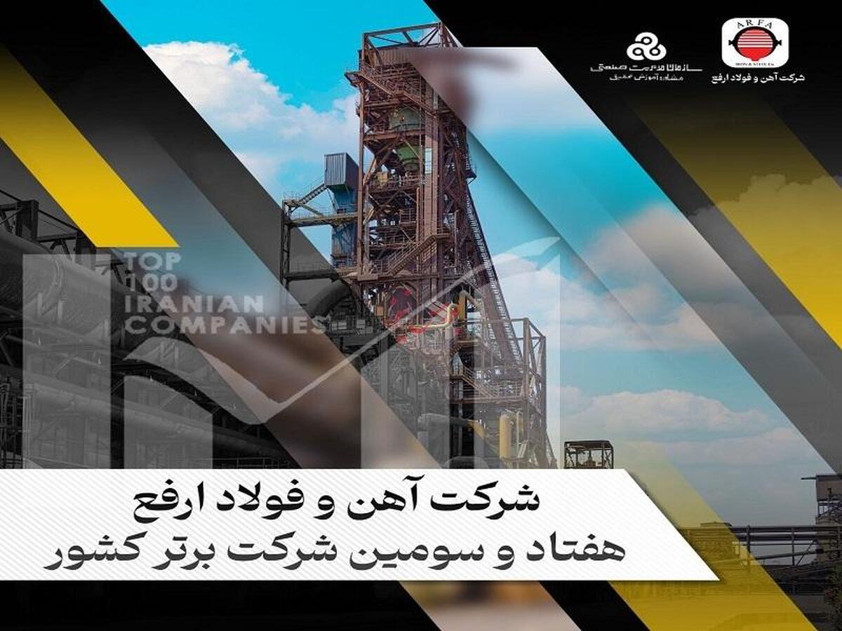 جهش ۷ پله‌ای آهن و فولاد ارفع در رنکینگ پانصد شرکت برتر کشور