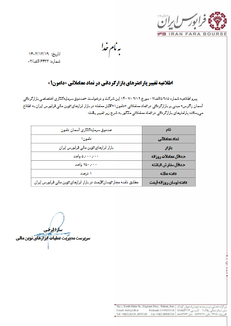 پارامترهای بازارگردانی