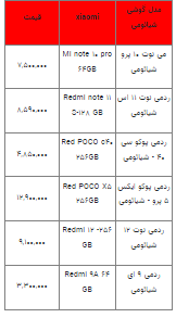 قیمت روز تلفن همراه- ۲۳ اسفند ۱۴۰۲+ جدول