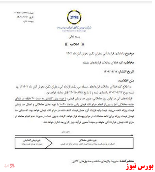 راه اندازی  قرارداد آتی زعفران نگین با سررسید آبان