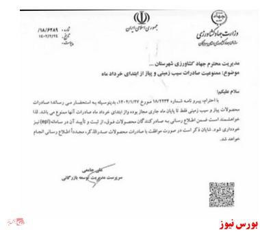 صادرات پیاز و سیب زمینی ممنوع می شود
