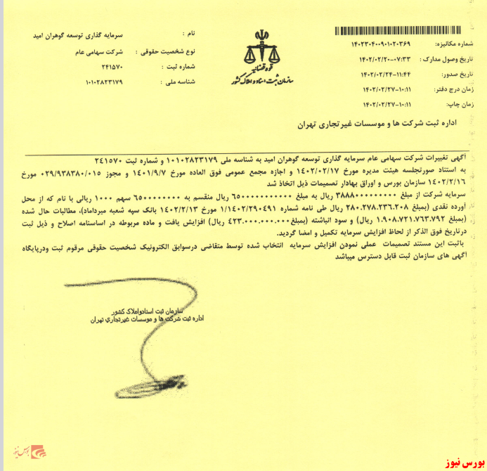 افزایش سرمایه