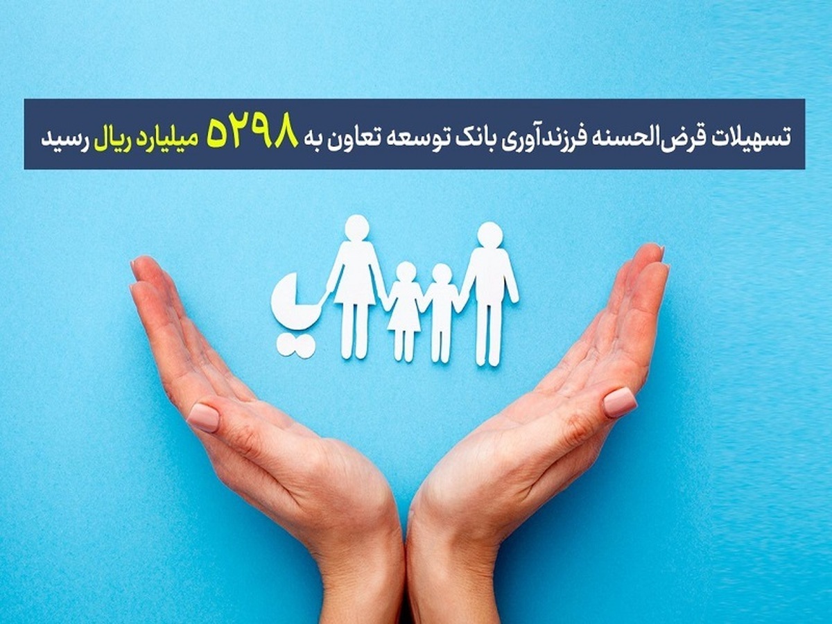 تسهیلات قرضالحسنه فرزندآوری بانک توسعه تعاون به ۵۲۹۸ میلیارد ریال رسید