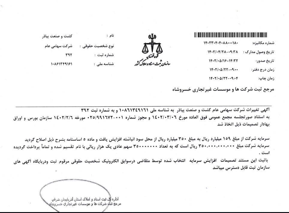 افزایش سرمایه