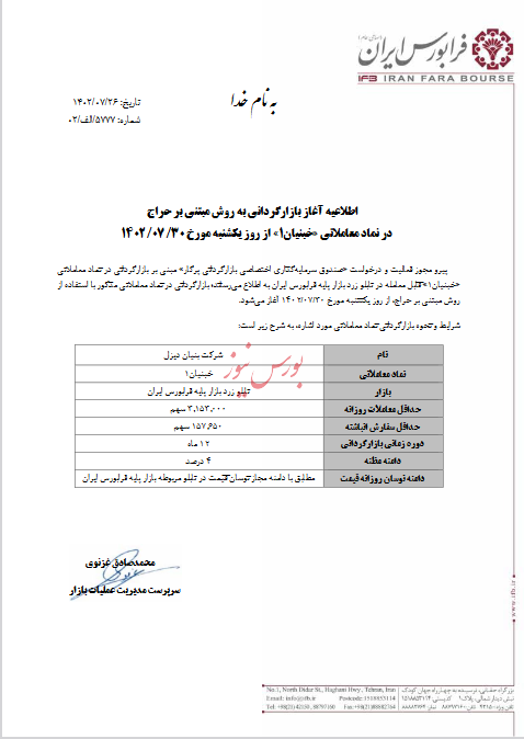 از فردا؛ بازارگردانی به روش مبتنی بر حراج