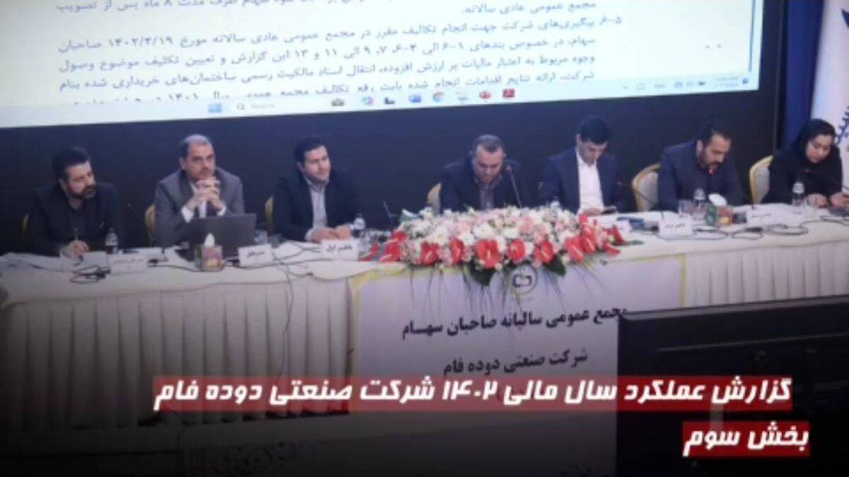 گزارش عملکرد سال مالی ۱۴۰۲ شرکت صنعتی دوده فام (بخش سوم)