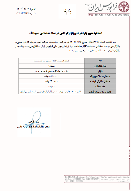 تغییر پارامترهای بازارگردانی