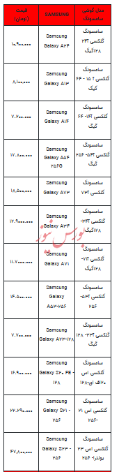 قیمت روز تلفن همراه- ۹ مرداد ۱۴۰۳ + جدول