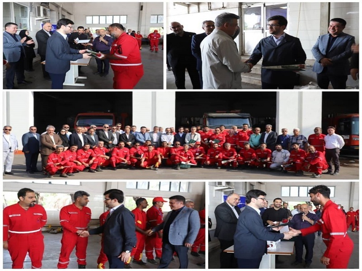 حضور معاون وزیر نفت در جمع آتشنشانان و کارکنان پالایشگاه نفت بندرعباس / قدردانی از ایثارگری در حادثه اسکله شهید رجایی