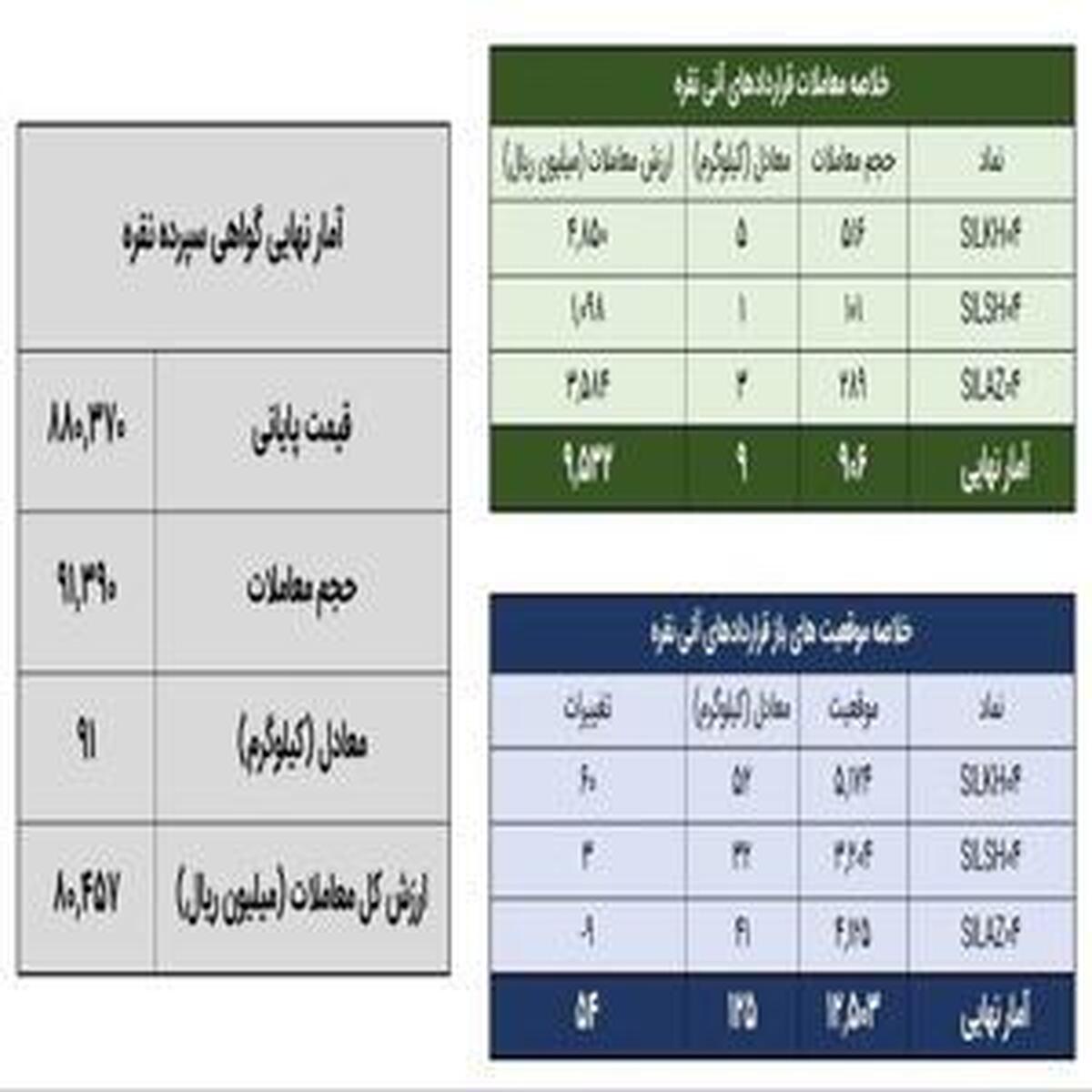 معامله ۱۰۰ کیلوگرم شمش نقره در بازار بورس کالا به ثبت رسید