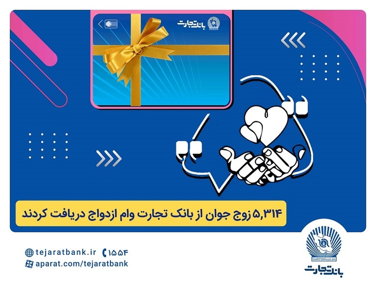 بانک تجارت همچنان پیشتاز در اعطای تسهیلات ازدواج و فرزندآوری بانک تجارت همچنان پیشتاز در اعطای تسهیلات ازدواج و فرزندآوری