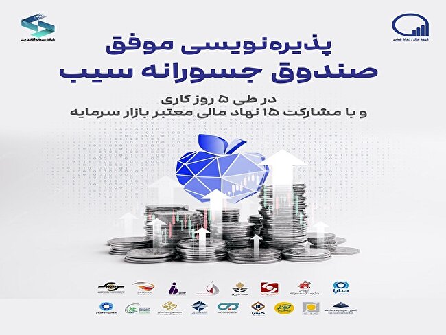 پذیره‌نویسی موفق صندوق سرمایه گذاری جسورانه سیب با مشارکت ۱۵ نهاد مالی معتبر بازار سرمایه در طی ۵ روز کاری