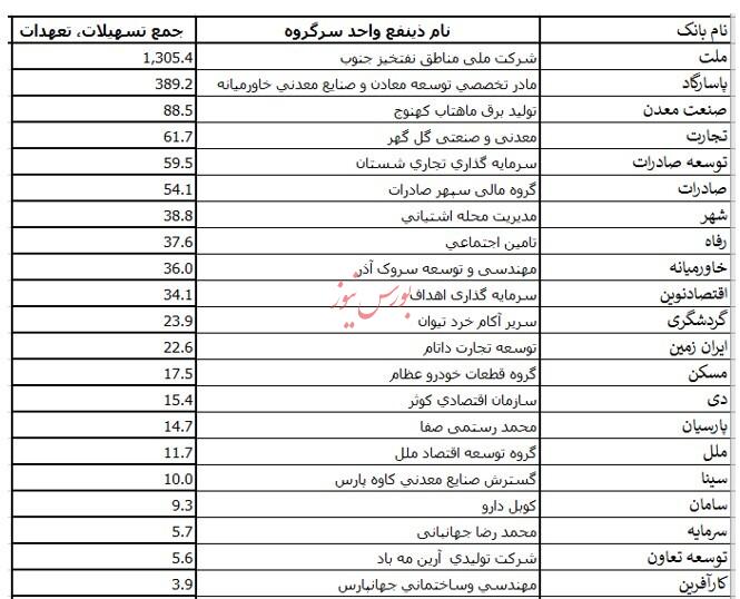 از متهمان فساد تا شرکت&zwnj;های کم&zwnj;سابقه در فهرست تسهیلات گیرندگان بانکی
