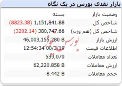 شاخص منفی در پایان بازار