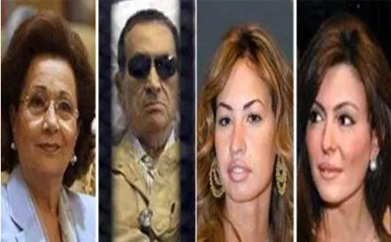 عکس/ مبارک، همسر و 2 عروسش