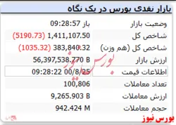 شاخص کل با افت ۵ هزار واحدی همراه است