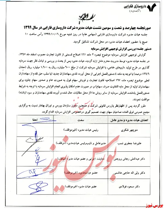 افزایش سرمایه ۱۶۶.۶درصدی 
