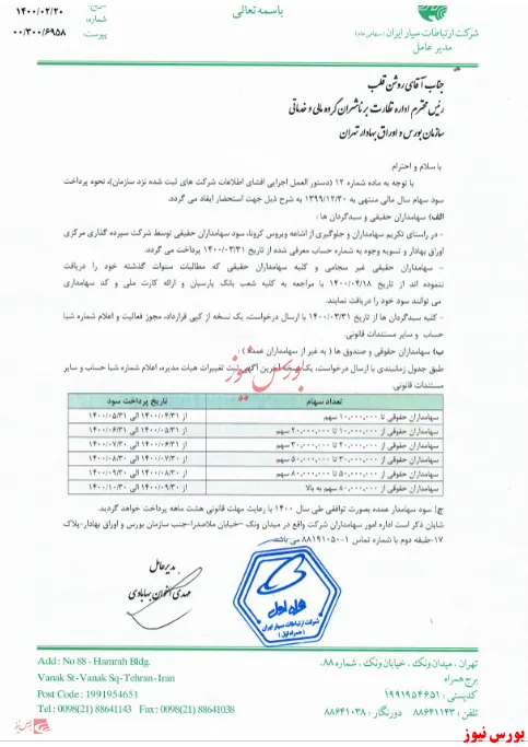 آغاز پرداخت سود 