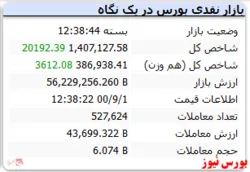 رشد ۲۰ هزار واحدی شاخص کل در پایان معاملات