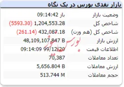 ریزش ۵ هزار واحدی شاخص با گذشت ۱۵ دقیقه از آغاز معاملات