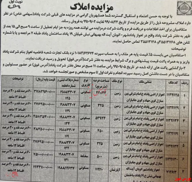 فروش زمین و آپارتمان در 