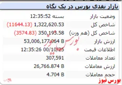 ریزش ۱۱ هزار واحدی شاخص در ابتدای هفته