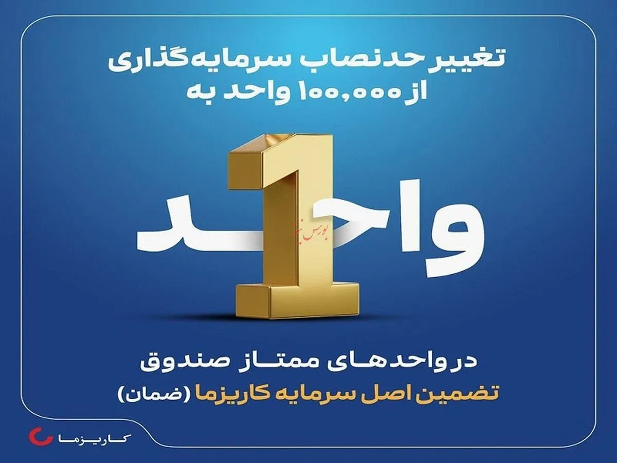 تغییر حداقل تعداد واحد‌های قابل معامله صندوق تضمین اصل سرمایه کاریزما 